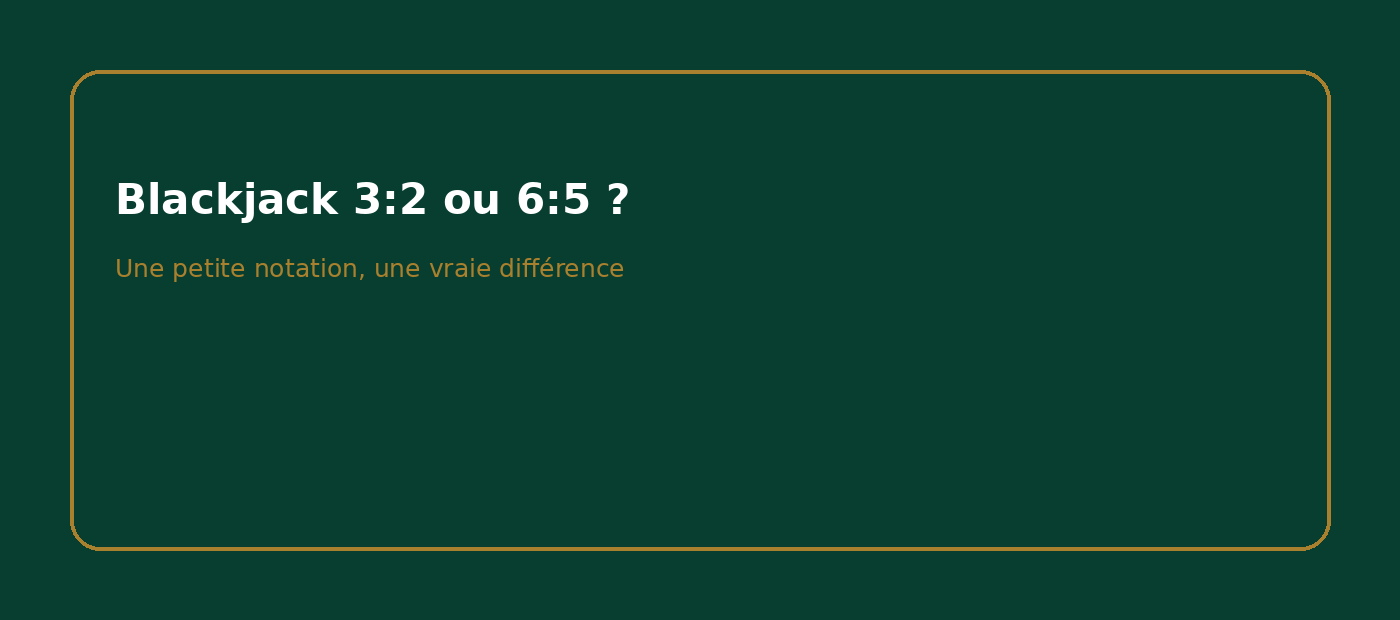 Blackjack paiement 3 pour 2 contre 6 pour 5