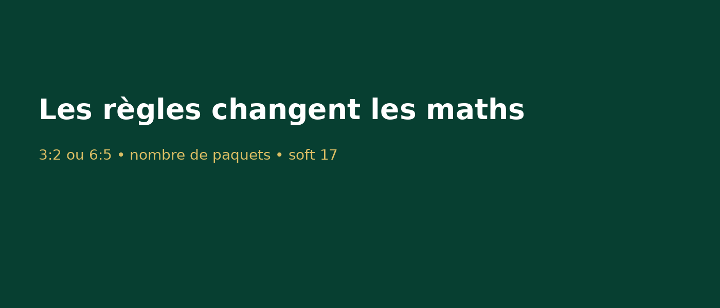 Les règles modifient les probabilités et l'avantage au blackjack