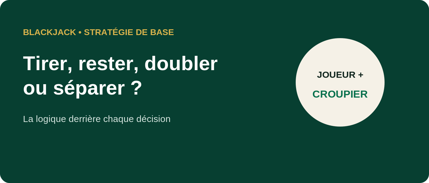 Stratégie de base au blackjack