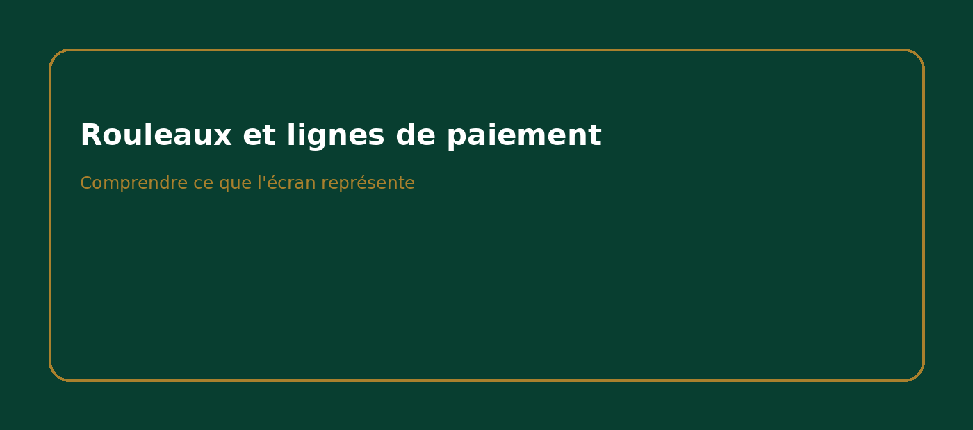 Rouleaux et lignes de paiement d'une machine à sous