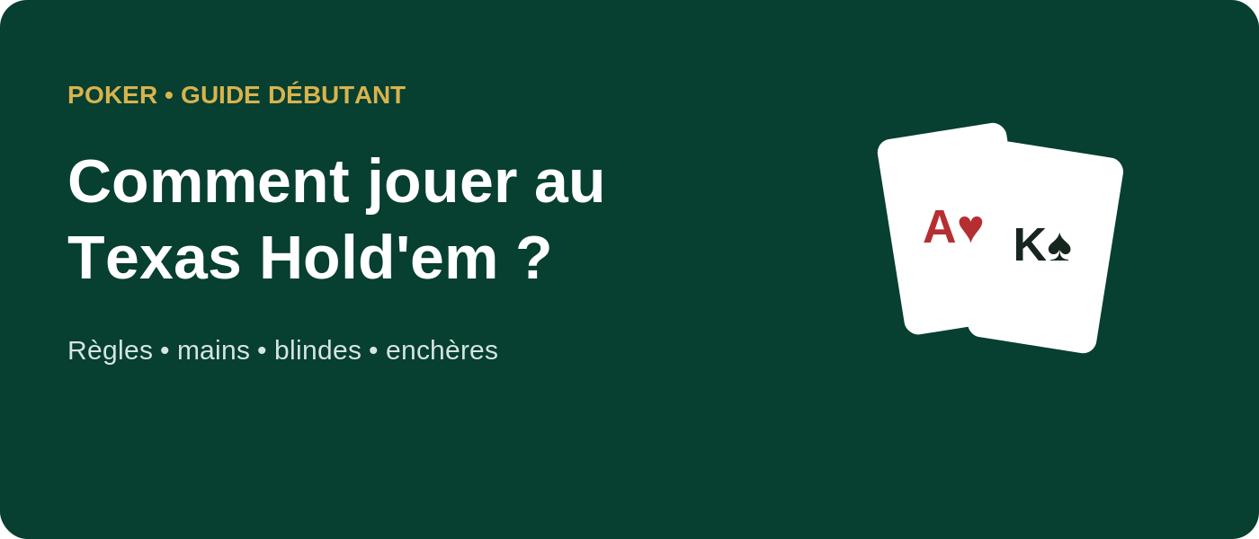 Comment jouer au poker Texas Hold'em