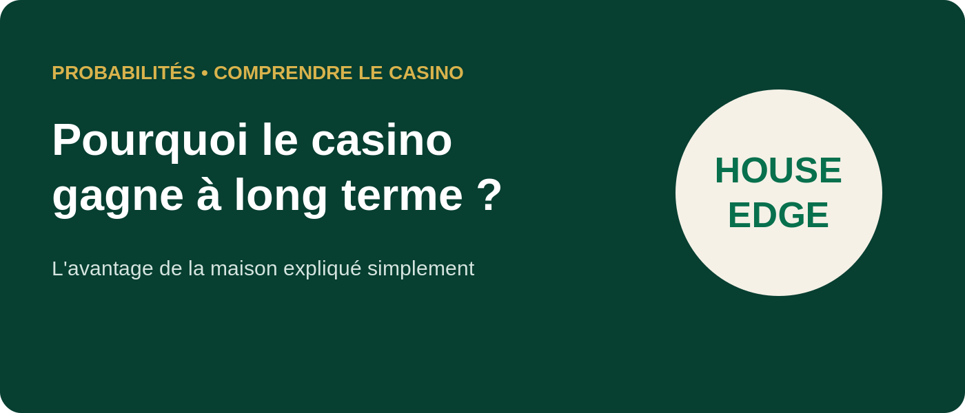 Comprendre l'avantage de la maison au casino