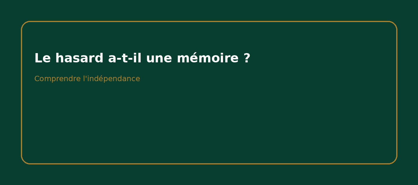 Indépendance des tirages et hasard