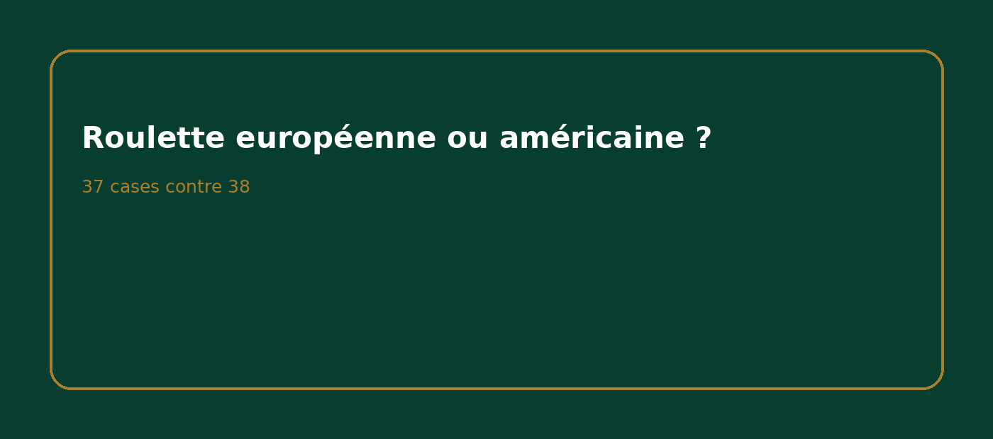 Roulette européenne et américaine