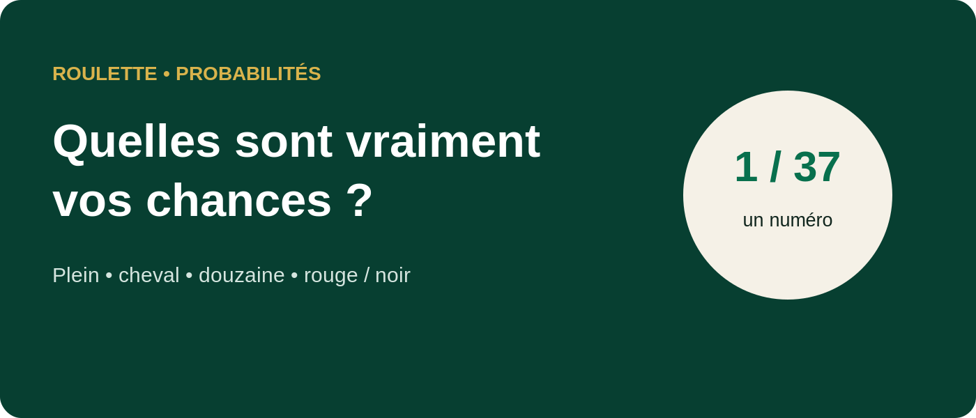Probabilités à la roulette européenne