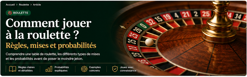 Guide illustré pour comprendre les règles, mises et probabilités de la roulette