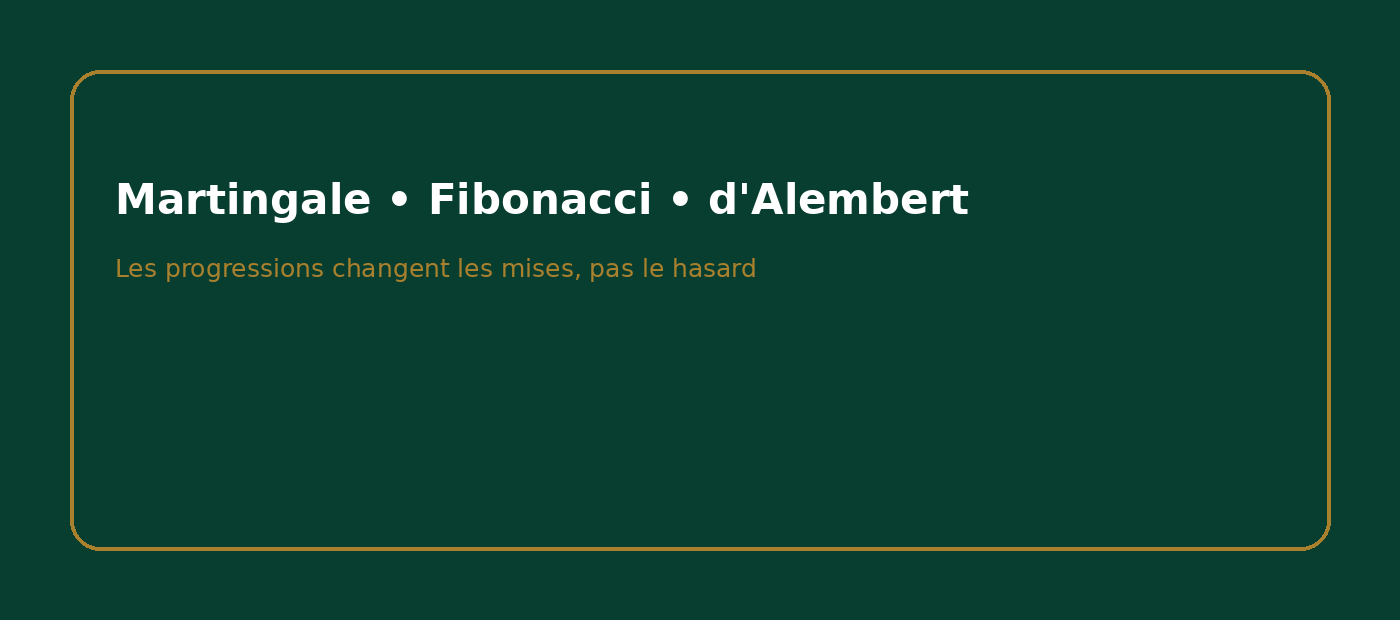Martingale Fibonacci et d'Alembert systèmes de mise